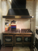 Печь-плита CASCINA 162LGE Tuscania Black с панелью, вытяжкой и рустикальным патрубком (J. Corradi)